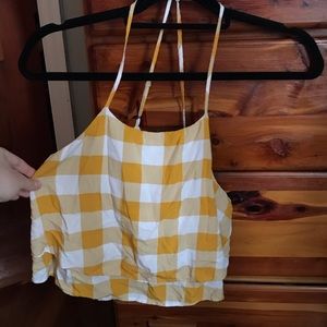 plaid flowy crop top